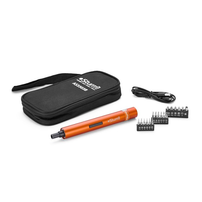 Акумуляторна викрутка Sturm AS3503B 3,6В (2 Нм, 1,5 А/год, 180 об/хв, LED підсвічування, сумка, набір біт)