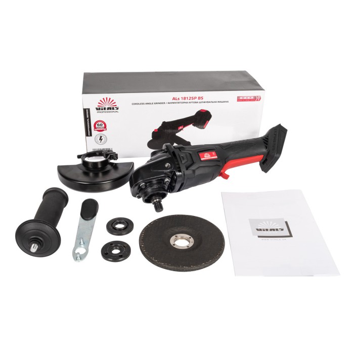 Акумуляторна кутова шліфувальна машина (болгарка) Vitals Professional ALs 18125P BS SmartLine
