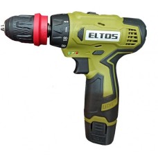 Аккумуляторный шуруповерт Eltos ДА-12 М/DFR, 12 В, Li-ion, 2 А/ч, 2 аккум., 2 скорости, LED подсветка, кейс