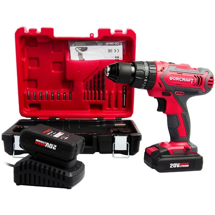 Акумуляторний шуруповерт ударний Worcraft CD-20LiH, 20, 1550 об/хв, LED підсвічування, кейс, 2 акк., Акумуляторний шуруповерт ударний Worcraft CD-20LiH, 20, 1550 об/хв, LED підсвічування, кейс, 2 акк.,