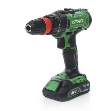 Дрель-шуруповерт, быстросъем APRO 20В, 2А, 20DC, 2 АКБ, ЗУ, кейс
