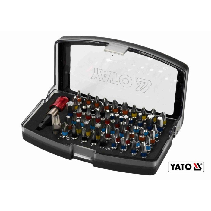 Дрель-шуруповерт ударный аккумуляторный YATO YT-44250  2 x Li-Ion 18 В+сверла+фрезы+отверточные насадки+кейс