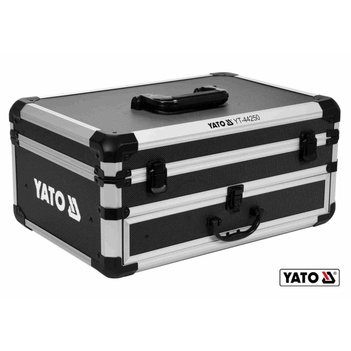 Дрель-шуруповерт ударный аккумуляторный YATO YT-44250  2 x Li-Ion 18 В+сверла+фрезы+отверточные насадки+кейс