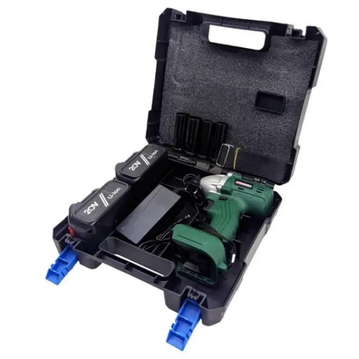 Гайковерт ударний акумуляторний Мінск MГА-21 (2 акумулятора, 20В, 4 насадки, безщітковий двигун, кейс)