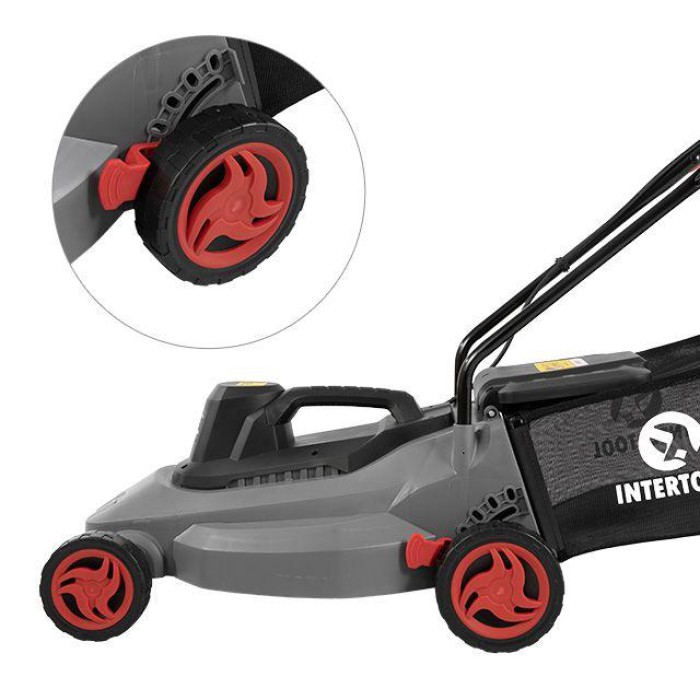 Газонокосарка електрична INTERTOOL DT-2262, 1.8 кВт, захват 400 мм, висота зрізу 25-75 мм, контейнер 35 л