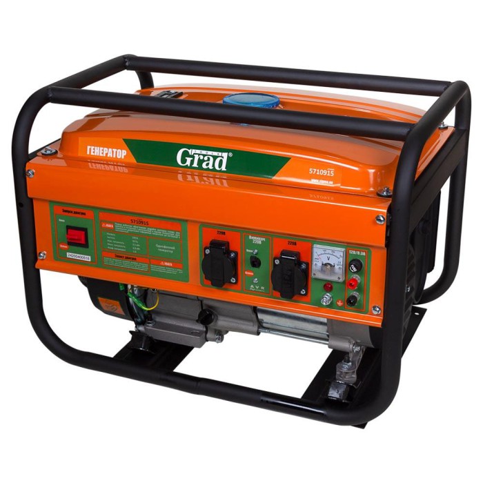 Генератор бензиновий 2.5/2.8 кВт 4-тактний ручний запуск GRAD (5710915) Генератор бензиновий 2.5/2.8 кВт 4-тактний ручний запуск GRAD (5710915)