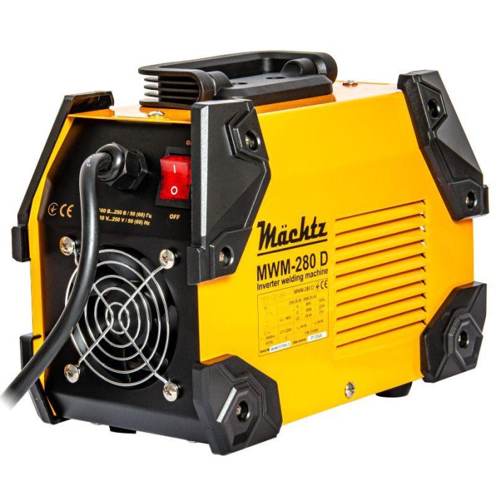 Інверторний зварювальний апарат Machtz MWM-280 D, 7.1 кВт, зварювальний струм 20-255 А, діаметр електрода 1.6-5.0