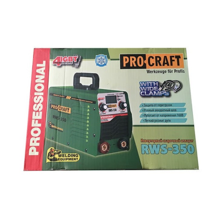 Инверторный сварочный аппарат Procraft RWS-350 (4 IGBT транзистора, защита от перегрузок)