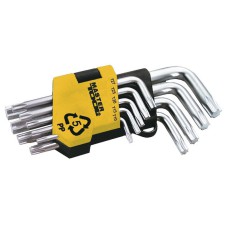 Ключі TORX MasterTool 75-0960, набір 9 шт CrV короткі (Т10-Т50 L55-133мм) Ключі TORX MasterTool 75-0960, набір 9 шт CrV короткі (Т10-Т50 L55-133мм)