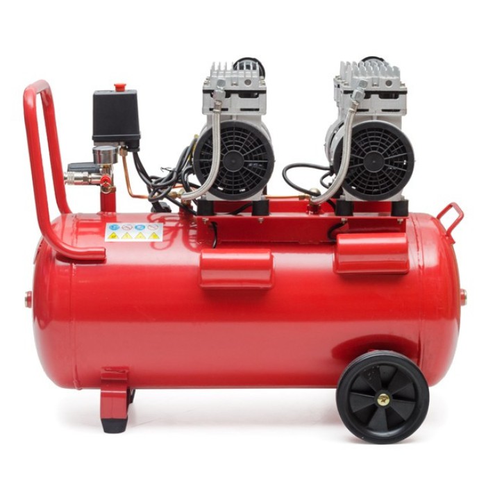 Компресор INTERTOOL PT-0023, 50 л, 2х1.1 кВт, 220 В, 8 атм, 270 л/хв, безмасляний, 4 циліндра