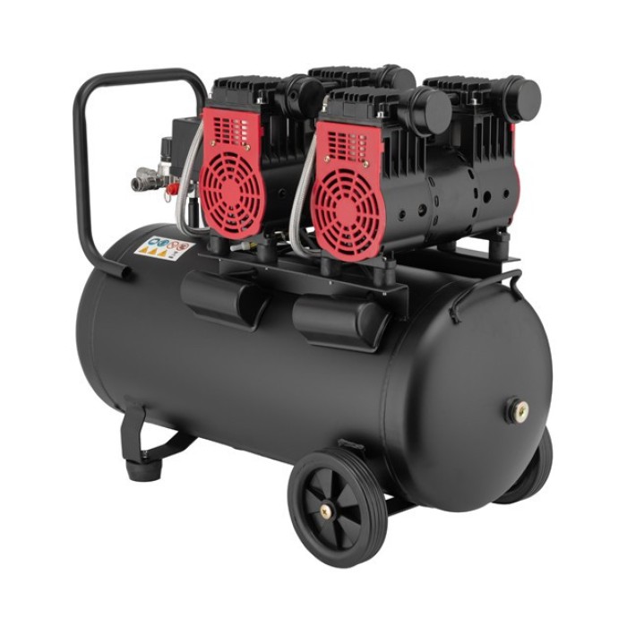 Компресор INTERTOOL PT-0027,50 л, 2x1.1 квт, 220В, 8атм, 320 л/хв, 1400 об/хв, безмасляний, 4 циліндра .