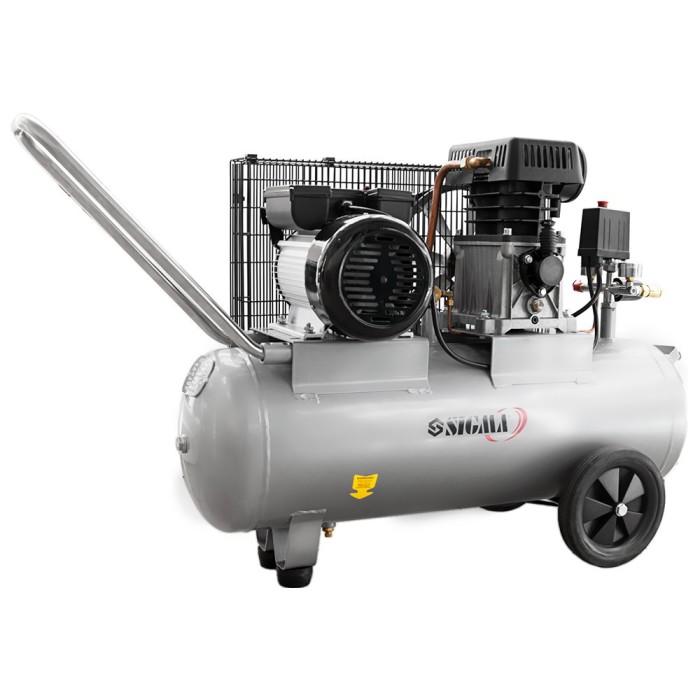 Компресор двоциліндровий ремінний 2.5 кВт 335 л/хв 10бар 50 л (2 крани) SIGMA (7044121)