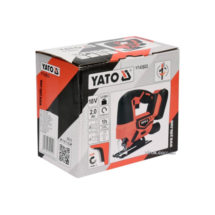 Лобзик аккумуляторный YATO YT-82822 Li-Ion 18 В 2 Ач 50 мм