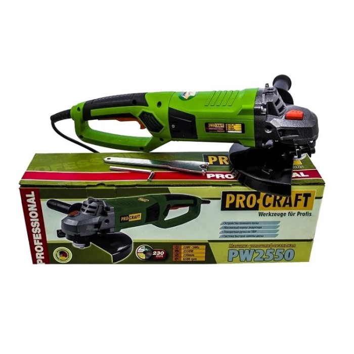 Кутова шліфувальна Машина PROCRAFT PW-2550 230 мм (поворотна ручка)