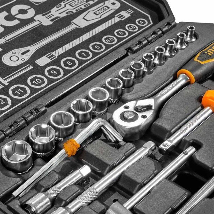 Набір головок торцевих з тріскачкою 1/4 