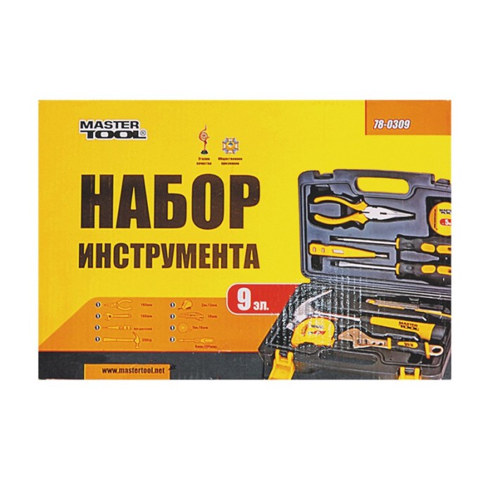 Набор инструментов MasterTool 78-0309, 9 элементов