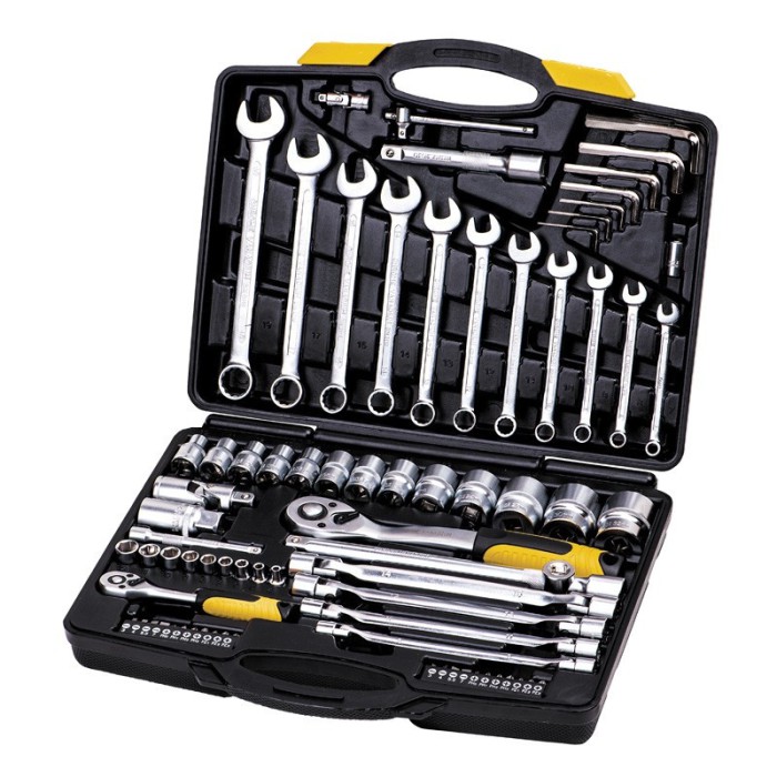 Набір ключів і насадок торцевих MasterTool 78-5077 PROFI, CrV 1/4