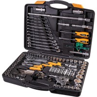 Набір ключів і насадок торцевих MasterTool 78-5121 PROFI, 1/4" - 3/8" - 1/2", тріскачка 72Т, 121 шт, кейс