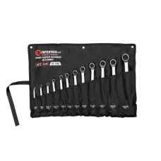 Набір накидних ключів INTERTOOL XT-1203, 12шт., 6-32мм Cr-V, покриття сатин-хром; DIN838 STORM