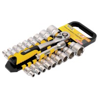 Набір насадок торцевих MasterTool 78-1220 PROFI, CrV 1/2" 8-32 мм, тріскачка 72Т, 20 шт