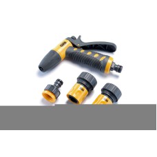 Набір: пістолет-розпилювач, конектори для шланга 3/4: 3/4 аквастоп, 3/4, адаптер 1/2+3/4 СИЛА