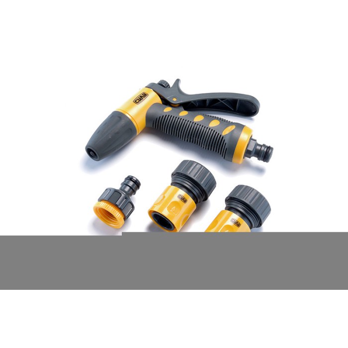 Набір: пістолет-розпилювач, конектори для шланга 3/4: 3/4 аквастоп, 3/4, адаптер 1/2+3/4 СИЛА