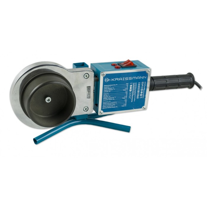 Паяльник для пластикових труб KRAISSMANN 2500 EMS 3, 2500 Вт, 3 насадки, кейс, 2 режими Паяльник для пластикових труб KRAISSMANN 2500 EMS 3, 2500 Вт, 3 насадки, кейс, 2 режими