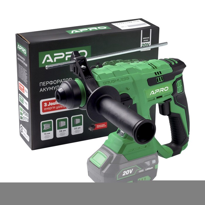 Перфоратор APRO 20CBH (20В, SDS+,3 Дж, без акумулятора і ЗУ)