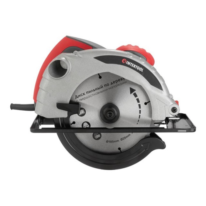 Пила дисковая INTERTOOL DT-0613, 1300 Вт, 5000 об/мин, угол наклона 0-45° глубина распила 41/57 мм, диск 185