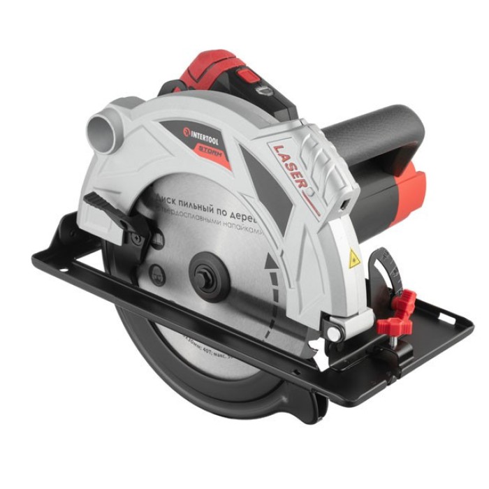 Пила дисковая INTERTOOL WT-0623, 2000 Вт, 5000 об/мин, глубина распила 85-56 мм, диск 235*30 мм, лазер