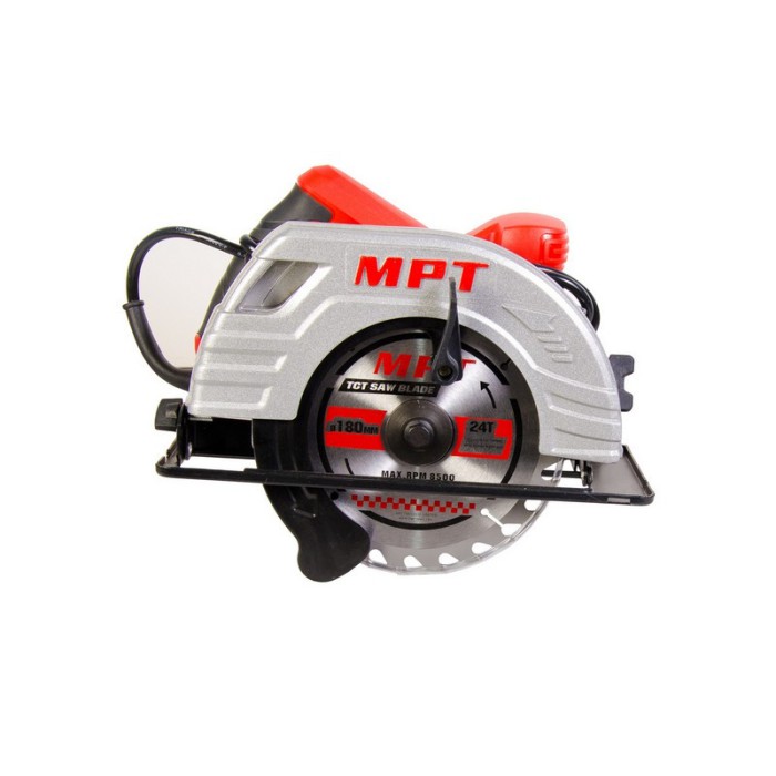 Пила циркулярная MPT MCS1803 PROFI, 1380 Вт, 185*20 мм, 5300 об/мин, пропил 65 мм, 45-90*, аксесс. 2 шт.