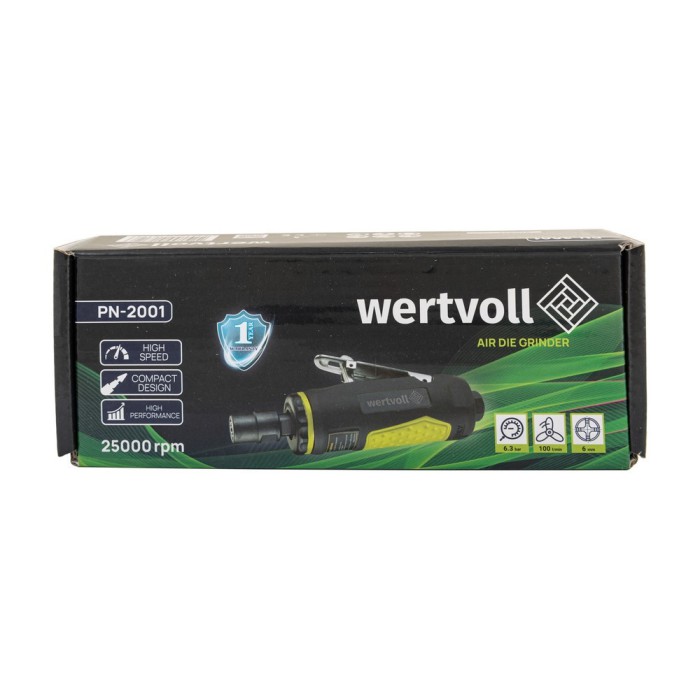 Шліфмашина пневматична пряма WERTVOLL PN-2001, 1/4