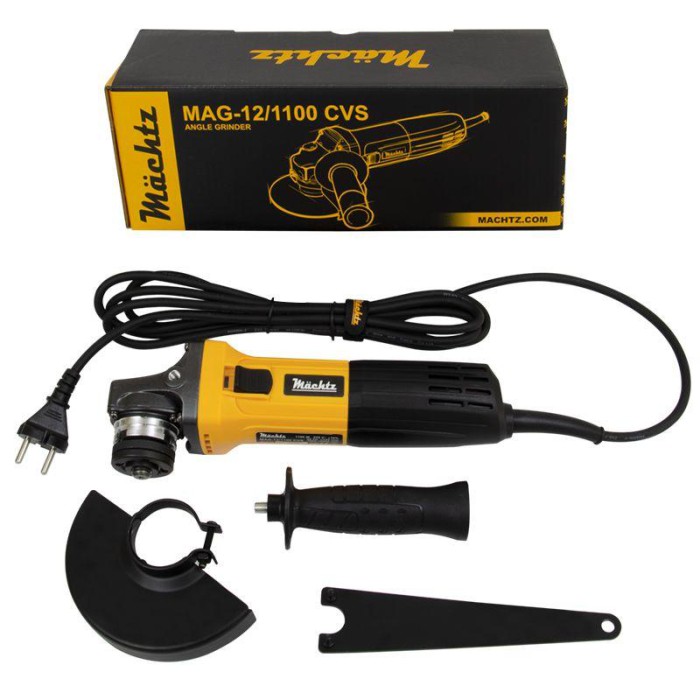 Шліфмашина кутова Mächtz MAG-12/1100 CVS, 1100 Вт, диск 125 мм, регулювання та стабілізація обертів