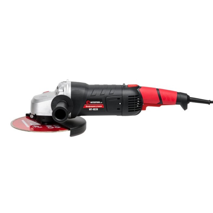 Шліфмашина кутова (болгарка) INTERTOOL WT-0228, 2400Вт, діаметр кола 230мм, 6300 об/хв, плавний пуск