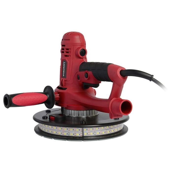 Шліфувальна машина для стін Worcraft DS08-180, 800 Вт, 1200-2300 об/хв, диск 180мм, LED підсвічування