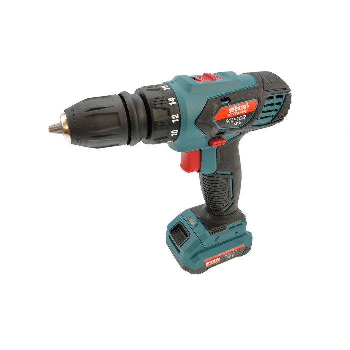 Шуруповерт акумуляторний Spektr SCD - 18/2 Li DFR (знімний патрон) з підсвічуванням і індикатором заряду