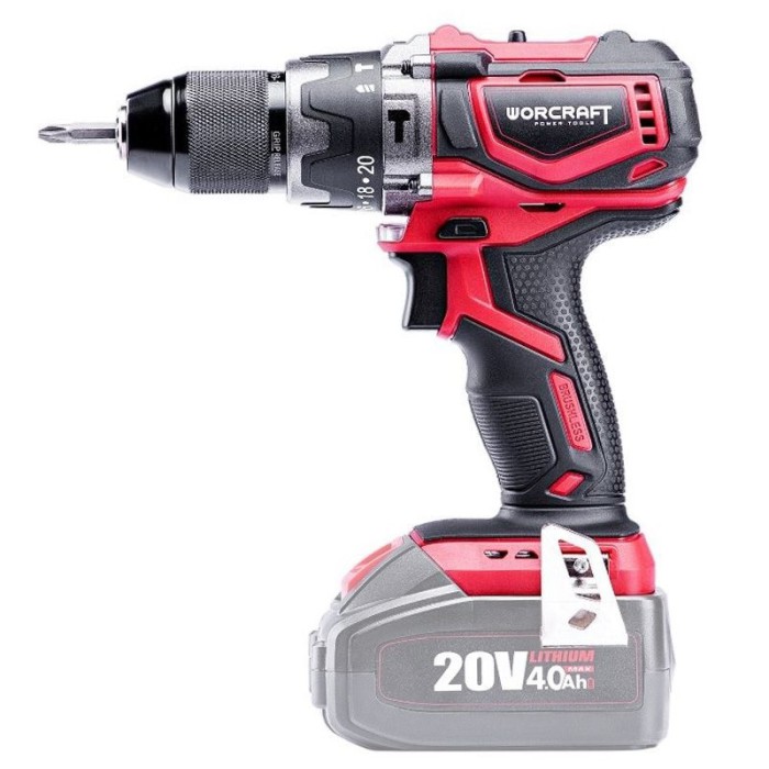 Шуруповерт акумуляторний Worcraft CHD-S20LiB, 20 В, без акк., 1650 об/хв, 55 Нм, LED підсвічування, 2