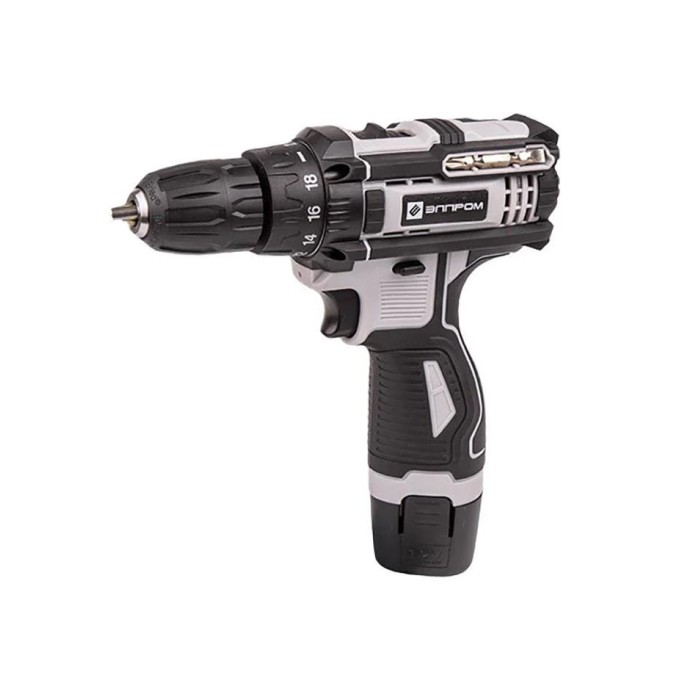 Шуруповерт акумуляторний Елпром ЕДША-12М-12Li NEW, 12 В, 2 А/ч, 2 акум., 2 швидкості, LED підсвічування, кейс