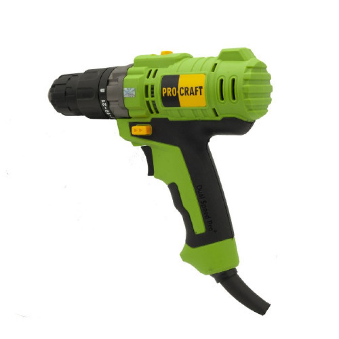 Шуруповерт мережевий Procraft PB-1350/2, 1350 Вт, 1350 об/хв, LED підсвічування, 2 швидкості, реверс