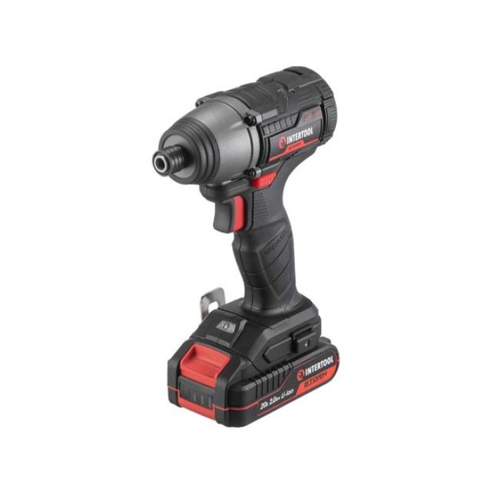 Шуруповерт ударний (гвинтоверт) акумуляторний INTERTOOL WT-0362, безщітковий двигун, 20 В