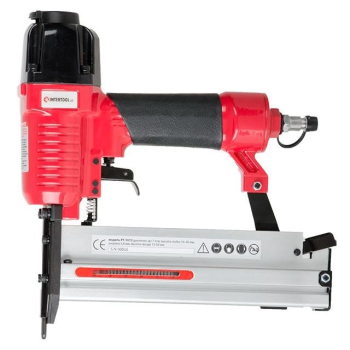 Степлер пневматичний комбінований під скобу і цвяхи INTERTOOL PT-1612