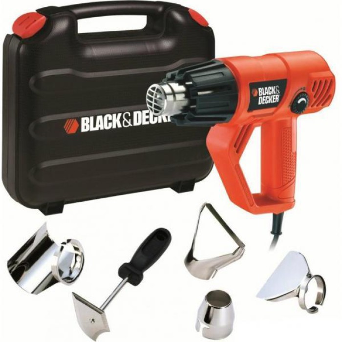 Будівельний фен Black+Decker KX2001K (2 кВт 600°C + аксесуари і кейс)