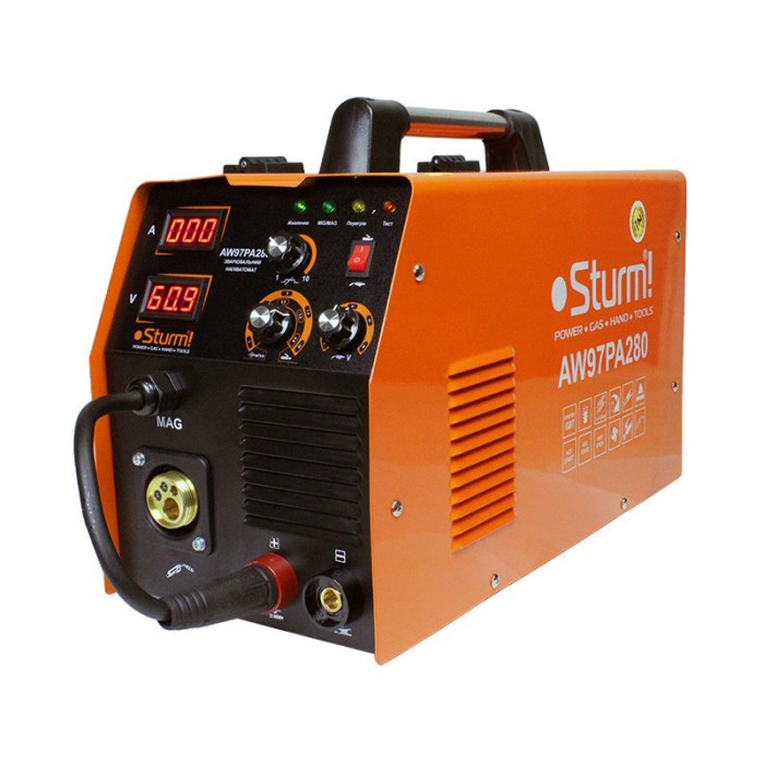 Зварювальний інверторний напівавтомат Sturm AW97PA280 (MIG/MAG,MMA, 280А)