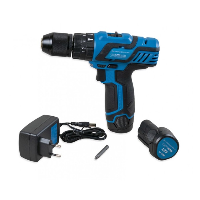 Ударний акумуляторний шуруповерт KRAISSMANN 2500 E-ABS 12/2 Li, 12 В, 2.5 А/год, 28 Нм, 2 акк, 2 швидкості, кейс Ударний акумуляторний шуруповерт KRAISSMANN 2500 E-ABS 12/2 Li, 12 В, 2.5 А/год, 28 Нм, 2 акк, 2 швидкості, кейс