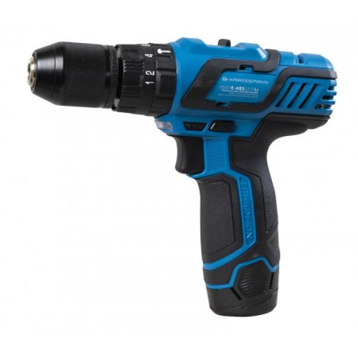 Ударний акумуляторний шуруповерт KRAISSMANN 2500 E-ABS 12/2 Li, 12 В, 2.5 А/год, 28 Нм, 2 акк, 2 швидкості, кейс Ударний акумуляторний шуруповерт KRAISSMANN 2500 E-ABS 12/2 Li, 12 В, 2.5 А/год, 28 Нм, 2 акк, 2 швидкості, кейс