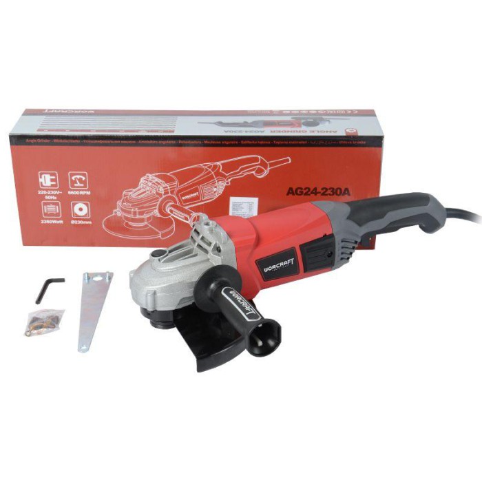 Кутова шліфувальна машина (болгарка) Worcraft AG24-230A, 6600 об/хв, 2350 Вт, диск 230 мм