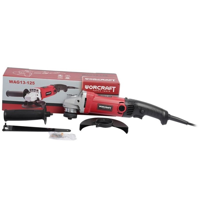 Кутова шліфувальна машина (болгарка) Worcraft WAG13-125, 1300 Вт, діаметр диска 125 мм, 11000 об/хв