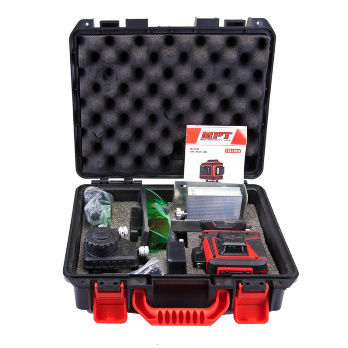 Рівень лазерний MPT MLL1207, PROFI H360+2*V360, 3 лазерні головки GREEN, 0.3 мм/м, 45м, Li-ion, тринога,сумка