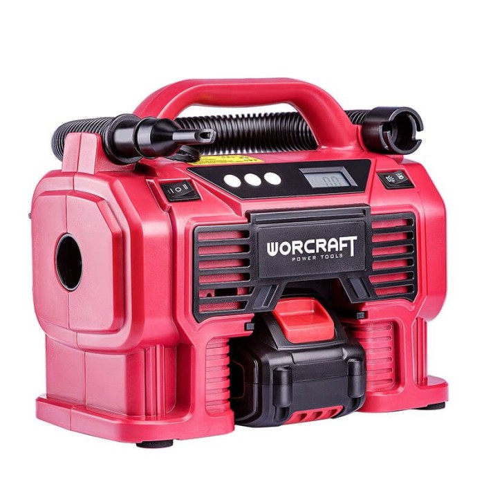 Повітряний акумуляторний компресор Worcraft CAC-S20LiА, 20, Li-ion, автостоп, LED підсвічування, var