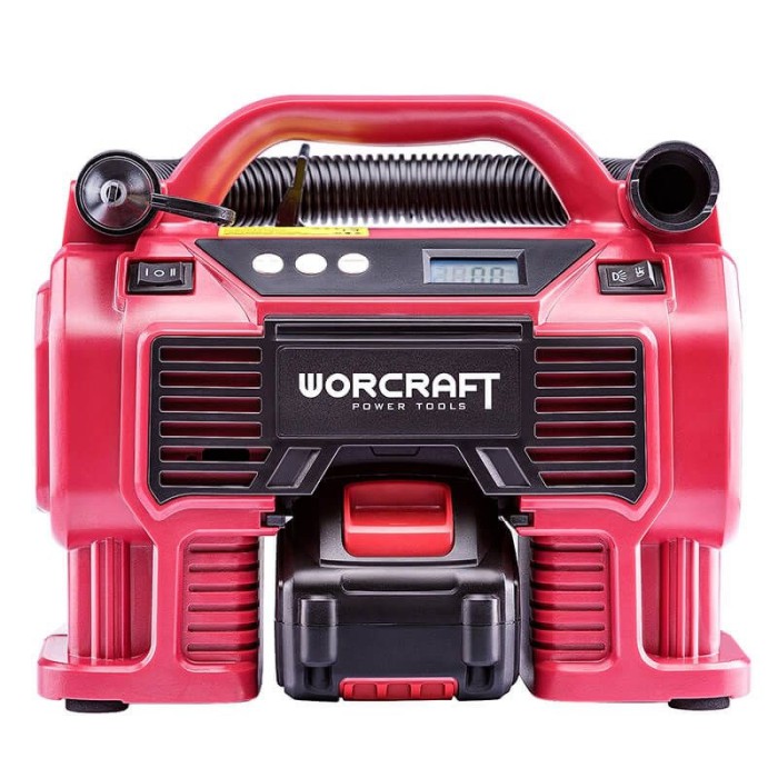 Повітряний акумуляторний компресор Worcraft CAC-S20LiА, 20, Li-ion, автостоп, LED підсвічування, var